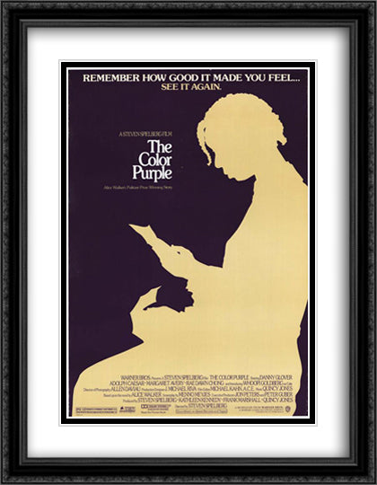 The Color Purple 28x36 Black Ornate Wood Framed Movie Poster with Double Matting