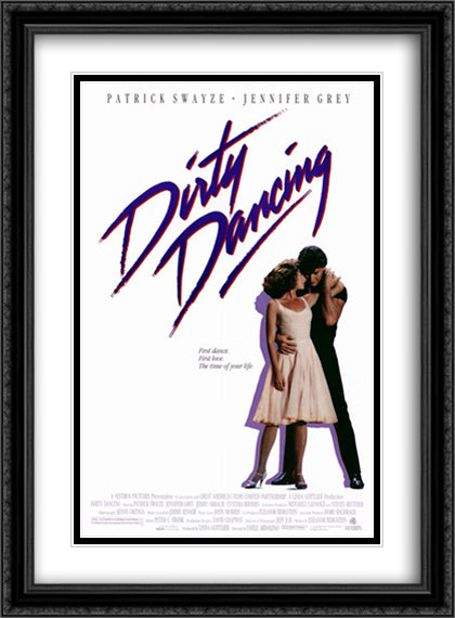 Dirty Dancing 28x38 Black Ornate Wood Framed Movie Poster with Double Matting