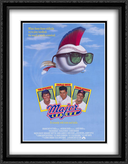 Major League 28x36 Black Ornate Wood Framed Movie Poster with Double Matting