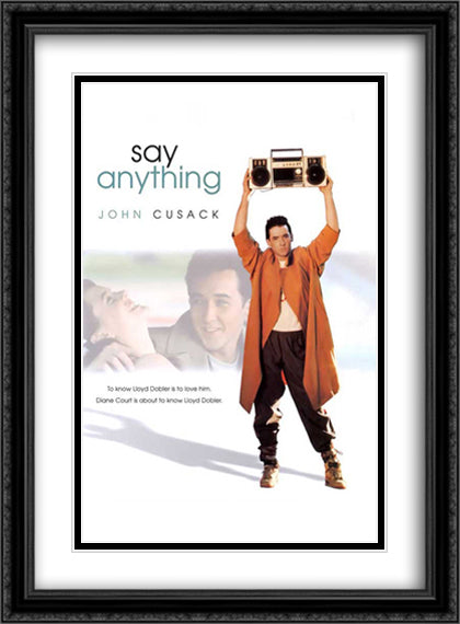 Say Anything 28x38 Black Ornate Wood Framed Movie Poster with Double Matting