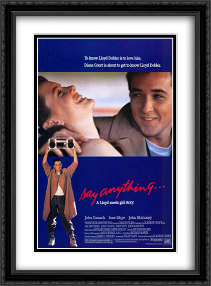 Say Anything 28x38 Black Ornate Wood Framed Movie Poster with Double Matting