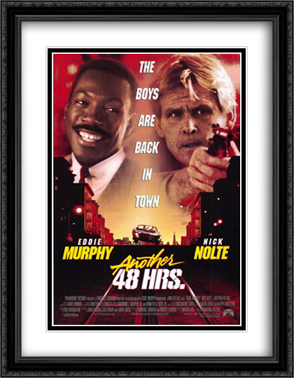 Another 48 Hours 28x36 Black Ornate Wood Framed Movie Poster with Double Matting