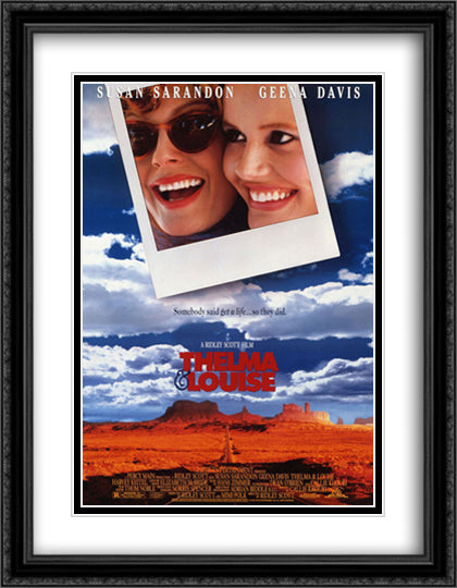 Thelma & Louise 28x36 Black Ornate Wood Framed Movie Poster with Double Matting