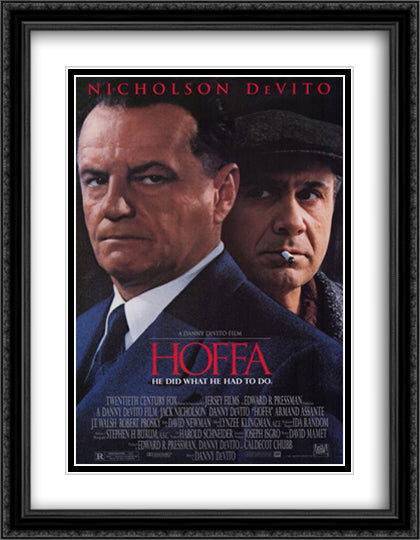 Hoffa 28x36 Black Ornate Wood Framed Movie Poster with Double Matting