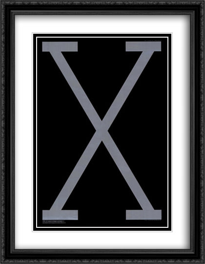 Malcolm X 28x36 Black Ornate Wood Framed Movie Poster with Double Matting