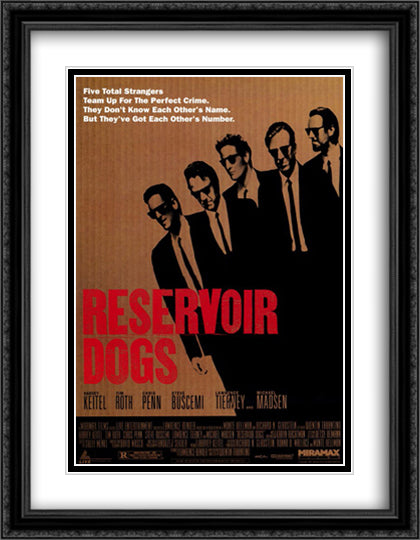 Reservoir Dogs 28x36 Black Ornate Wood Framed Movie Poster with Double Matting