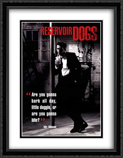 Reservoir Dogs 28x36 Black Ornate Wood Framed Movie Poster with Double Matting