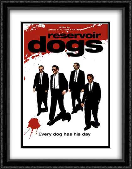 Reservoir Dogs 28x36 Black Ornate Wood Framed Movie Poster with Double Matting