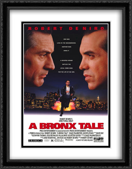 A Bronx Tale 28x36 Black Ornate Wood Framed Movie Poster with Double Matting