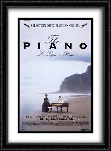 The Piano 28x38 Black Ornate Wood Framed Movie Poster with Double Matting