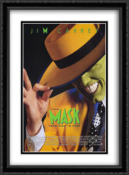 The Mask 28x38 Black Ornate Wood Framed Movie Poster with Double Matting