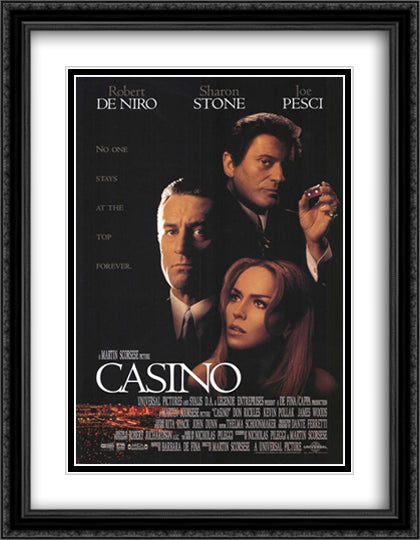 Casino 28x36 Black Ornate Wood Framed Movie Poster with Double Matting