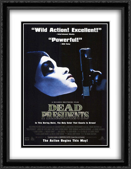 Dead Presidents 28x36 Black Ornate Wood Framed Movie Poster with Double Matting
