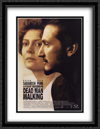 Dead Man Walking 28x36 Black Ornate Wood Framed Movie Poster with Double Matting