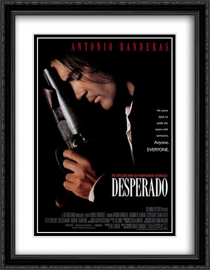 Desperado 28x36 Black Ornate Wood Framed Movie Poster with Double Matting