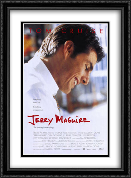 Jerry Maguire 28x38 Black Ornate Wood Framed Movie Poster with Double Matting