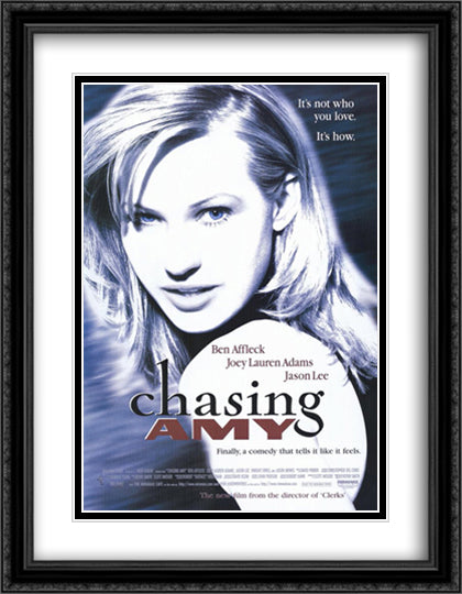 Chasing Amy 28x36 Black Ornate Wood Framed Movie Poster with Double Matting