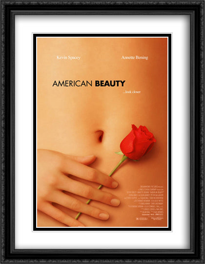 American Beauty 28x36 Black Ornate Wood Framed Movie Poster with Double Matting