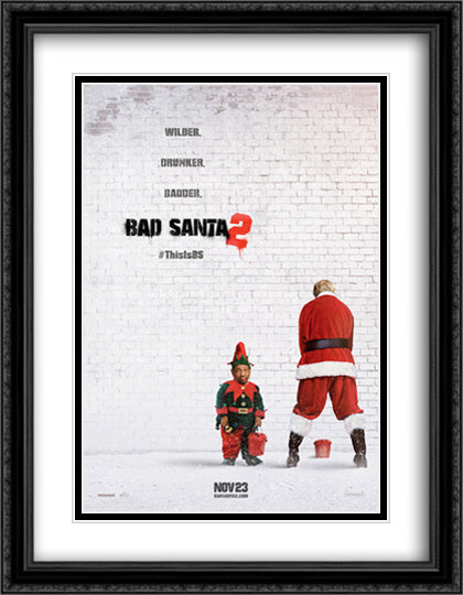 Bad Santa 2 28x36 Black Ornate Wood Framed Movie Poster with Double Matting