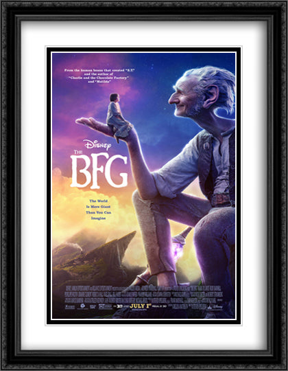 The BFG 28x36 Black Ornate Wood Framed Movie Poster with Double Matting