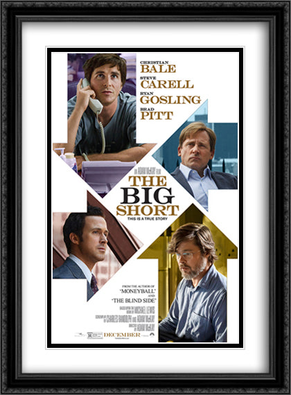 The Big Short 28x38 Black Ornate Wood Framed Movie Poster with Double Matting