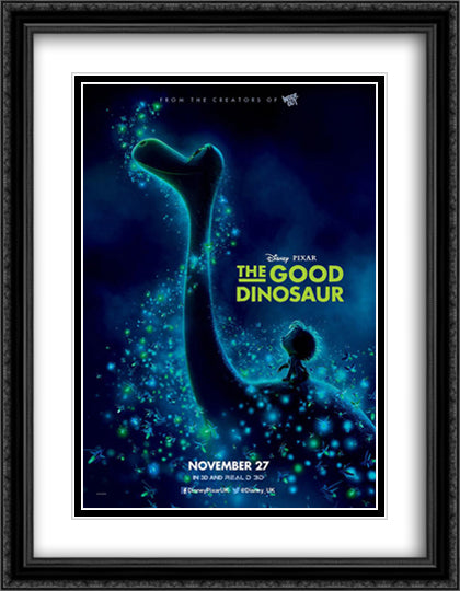 The Good Dinosaur 28x36 Black Ornate Wood Framed Movie Poster with Double Matting