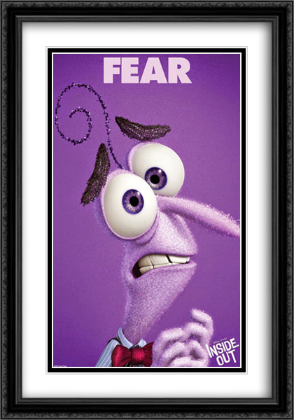 Inside Out 28x40 Black Ornate Wood Framed Movie Poster with Double Matting