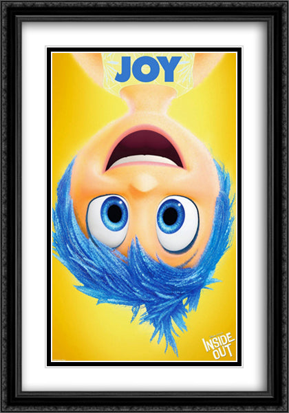 Inside Out 28x40 Black Ornate Wood Framed Movie Poster with Double Matting
