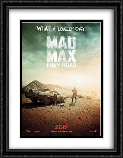 Mad Max Fury Road 28x36 Black Ornate Wood Framed Movie Poster with Double Matting