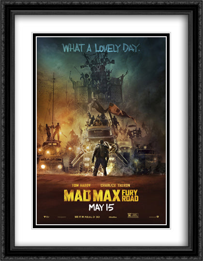 Mad Max Fury Road 28x36 Black Ornate Wood Framed Movie Poster with Double Matting