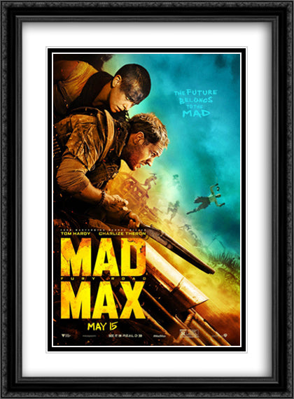 Mad Max Fury Road 28x38 Black Ornate Wood Framed Movie Poster with Double Matting