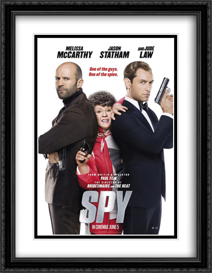 Spy 28x36 Black Ornate Wood Framed Movie Poster with Double Matting