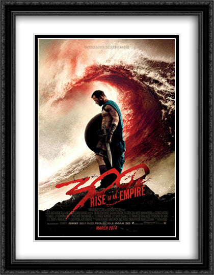 300 Rise of an Empire 28x36 Black Ornate Wood Framed Movie Poster with Double Matting