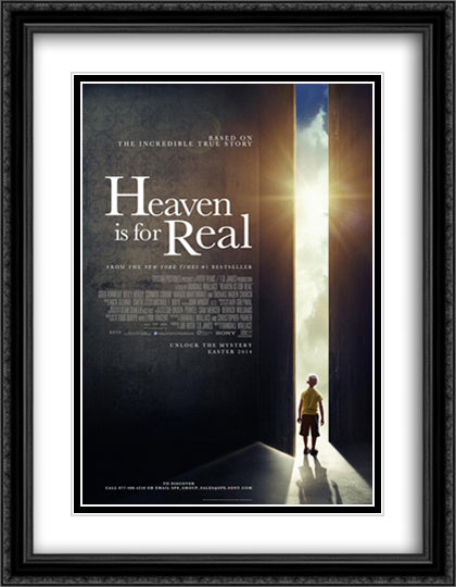 Heaven is For Real 28x36 Black Ornate Wood Framed Movie Poster with Double Matting