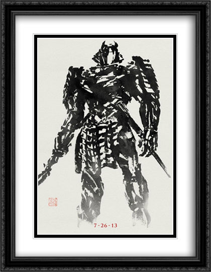 The Wolverine 28x36 Black Ornate Wood Framed Movie Poster with Double Matting