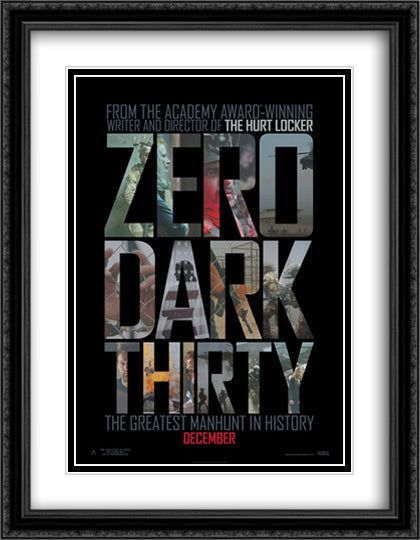 Zero Dark Thirty 28x36 Black Ornate Wood Framed Movie Poster with Double Matting