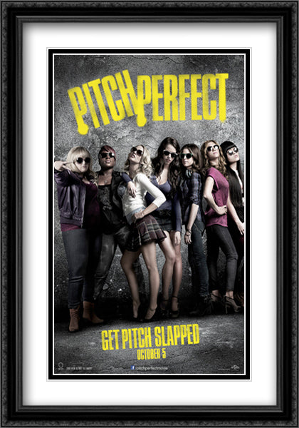 Pitch Perfect 28x40 Black Ornate Wood Framed Movie Poster with Double Matting