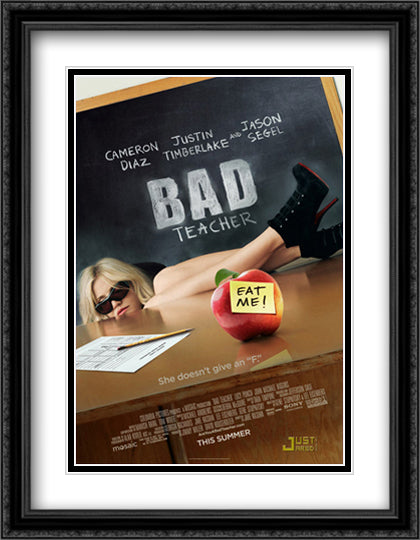 Bad Teacher 28x36 Black Ornate Wood Framed Movie Poster with Double Matting