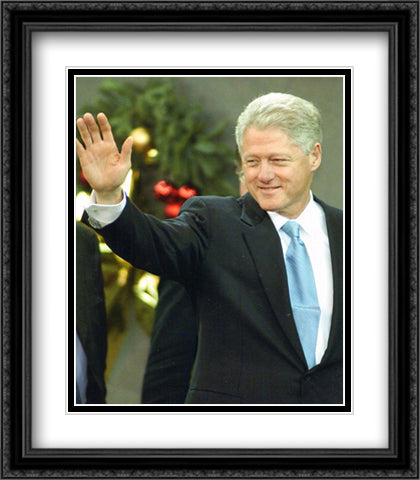 Bill Clinton 28x32 Black Ornate Wood Framed Movie Poster with Double Matting