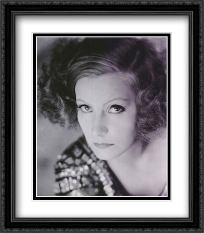 Greta Garbo 28x32 Black Ornate Wood Framed Art Print Poster with Double Matting by Celebrities