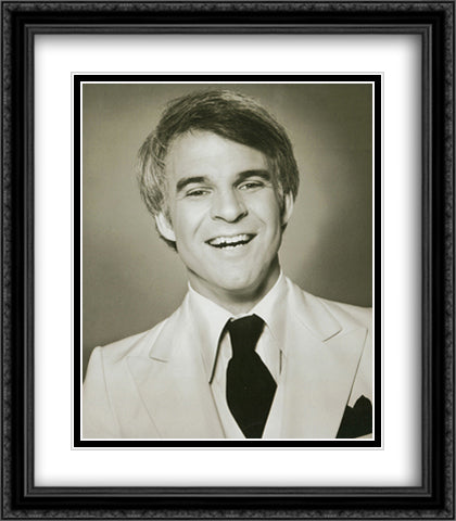 Steve Martin 28x32 Black Ornate Wood Framed Art Print Poster with Double Matting by Celebrities