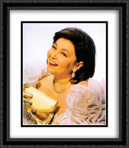 Roseanne Barr 28x32 Black Ornate Wood Framed Art Print Poster with Double Matting by Celebrities