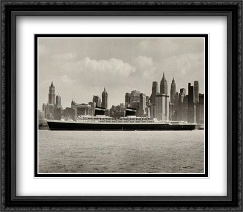 SS United States 1953 32x28 Black Ornate Wood Framed Art Print Poster with Double Matting by American History