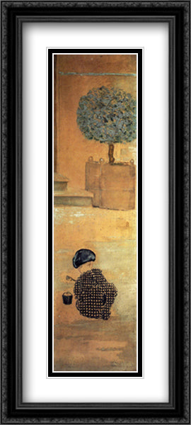 Child with Bucket 18x40 Black Ornate Wood Framed Art Print Poster with Double Matting by Bonnard, Pierre