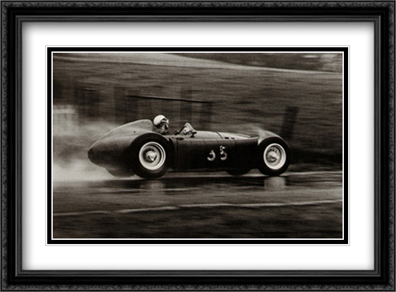 Grand Prix of Belgium, 1955 38x28 Black Ornate Wood Framed Art Print Poster with Double Matting by Alexander, Jesse