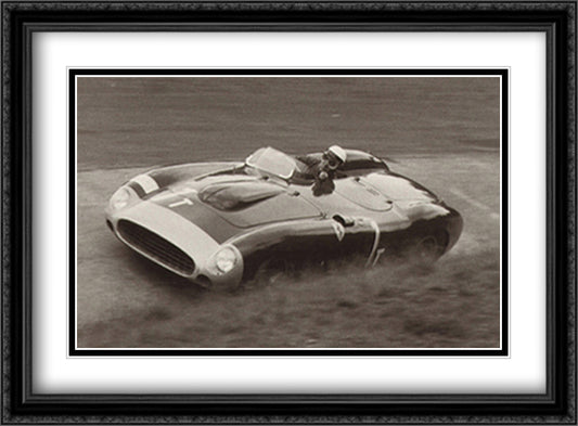 Nurburgring 1000k, 1956 38x28 Black Ornate Wood Framed Art Print Poster with Double Matting by Alexander, Jesse