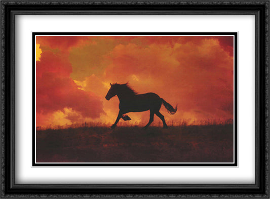 The Forgotten Horse 31x23 Black Ornate Wood Framed Art Print Poster with Double Matting by Stromberg, Tony