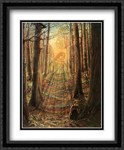 The Guardian Angel 28x35 Black Ornate Wood Framed Art Print Poster with Double Matting by Ford, Lauren