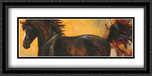 Strider II 40x16 Black Ornate Wood Framed Art Print Poster with Double Matting by Leibrick, Karen