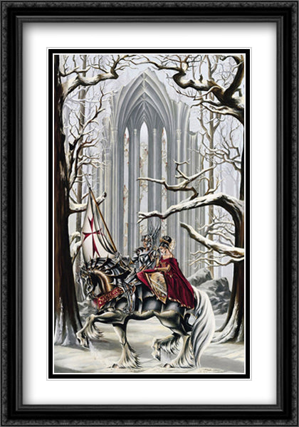 Faith 26x39 Black Ornate Wood Framed Art Print Poster with Double Matting by Thompson, Ruth